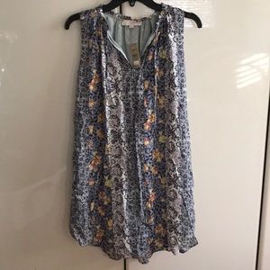 loft petite sleeveless print dress